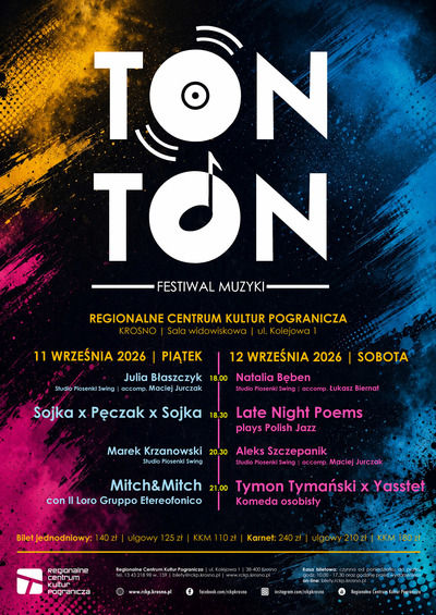 Plakat wydarzenia:  KARNET. TON TON. FESTIWAL MUZYKI.